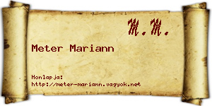 Meter Mariann névjegykártya
